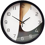 Часы настенные 30х30х4см круглые, черные, Концепт Y4-5197