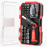 Набор бит и головок с рукояткой P.I.T. ADVANCE HSDR04-0046 (46шт, рег. рукоятка, 2 адаптера, кейс)