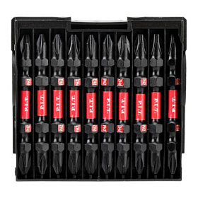 Бита ударная двусторонняя магнитная P.I.T. PH2-PH2x65мм, IMPACT, торсион, 10 шт, кейс (ASDR03-065AA)