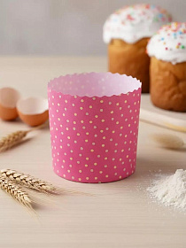 Форма для выпечки куличей бумага, 3 шт, 9х9 см, круглая, пасхальные, Мультидом, Горошек, МТ8-236