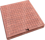 Люк канализационный квадрат. красный (680х680 1,5т) дачный А