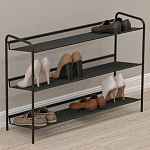 Этажерка д/обуви металл/пластик (8650х600х270) 3п черная Женева 33, Ж33Ч