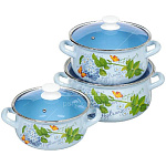 Набор кастрюль эмал. Гортензия-Экстра (2/3/4л)