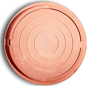 Люк канализационный круглый 46см садовый, коричневый (прочн. 0,7т)