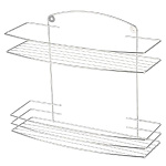 Полка настенная двухъярусная Lecco 27х35х13см хром