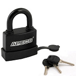 Замок навесной PDR-50-70 APECS, чугун в пластике, английский, 3 ключа, автомат БЛИСТЕР 