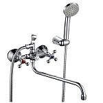 Смеситель д/ванны и умывальника 1/2 кер Казань КС-97 97073 КРЕСТ   мет. мах., рус. эксц.