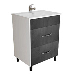 Тумба для ванной Сура-60 с  раковиной МАРГО-60.