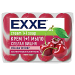 Мыло косметическое EXXE 1+1 "Спелая вишня"  4шт*75г  (КРАСНОЕ) полосатое ЭКОПАК