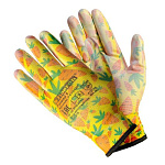 Перчатки полиэстеровые, полиуретановое покрытие Для садовых работ, разноцветные