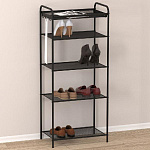 Этажерка д/обуви металл/пластик (950х450х300) 4п черная Верона 15, В15Ч