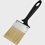Кисть плоская Хит 25мм, светлая смешанная щетина, пластик. ручка 