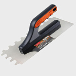 Гладилка DECOR 3К, 480х130мм, нерж., полукруглый зуб 15х20мм, 0,7мм