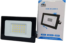 Прожектор светодиодный VLF8-30-6500-B-30W 6500К 36000Lm 220V IP65 (122х94х29) черный VKL electric