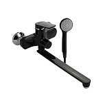 Смеситель д/ванны BRIMIX длинный излив, шаровый,  из высокопрочного АБС пластика, черный