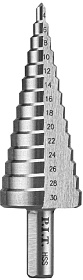 Сверло по металлу ступенчатое P.I.T. Ø4-30мм, 14 ступеней с шагом 2мм, HSS (AMED08-0430)												