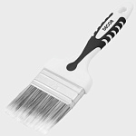 Кисть плоская Black White универсальная 25х15мм, PREMIUM серебристая щетина, 2К  ручка 