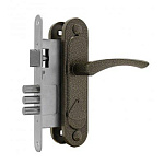 замок Врезной с ручкой на планке ЗВ 9 ОМЕГА бронза, сувальдный, 3 цилиндр.ригеля, 3 ключа