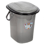 Ведро-туалет 19л, с крышкой, со сливом, серебрянное Дуня