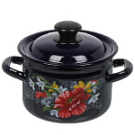 Кастрюля эмал. 8 л, с крышкой, крышка сталь, бостон, цилиндр, Апрель, 41815-203/6-У2