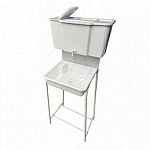 Рукомойник Уличный 400х500 бело-серый (без ЭВН, 17л, мойка пласт. + кран пласт)