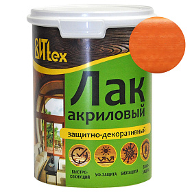 Лак защитно декоративный акриловый орегон ВИТtex 0,9 кг.