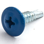 Саморез 4,2х25мм с пресс-шайбой, наконечник сверло (70 шт) синий RAL5005