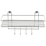 Полка настенная Lecco Plus 33х12.5х21см 4 крючка хром