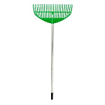 Грабли веерные пластмассовые 22зуба Гардения с  алюминиевым черенком, зеленые