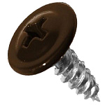 Саморез 4,2х13мм с пресс-шайбой, наконечник острый (100 шт) корич. RAL8017