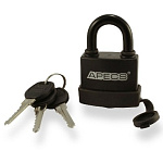 Замок навесной PDR-50-55 APECS, чугун в пластике, английский, 3 ключа, автомат БЛИСТЕР 