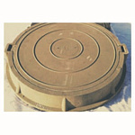 Люк канализационный полимер.песчан. садовый,  корич. (прочность 1,5т)