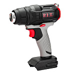 Фен строительный аккум. P.I.T. PHG20H-550A SOLO (20В, 550°, 200л/мин, защита от перегрева, насадки)