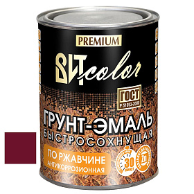 Грунт-эмаль быстросохнущая универсальная красное вино RAL 3005 ВИТ color  0,8 кг.