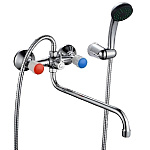 Смеситель д/ванны и умывальника 1/2 кер Казань КС-95 95012 пласт. мах., рус. эксц.