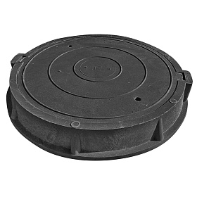 Люк канализационный полимер.песчан., тип "С" черный (прочность 6т)