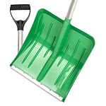 Лопата снеговая 415х400мм Метелица, алюм. планка, алюм. ченок, V-ручка, цветная