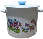 Кастрюля эмал. 5,5л с1617 цилинд. белая декор