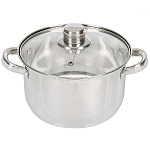 Кастрюля нерж. 3,7л. со стекл. крышкой Daniks SD-А17-20 металлик