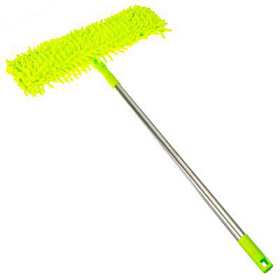 Швабра с насадкой из микрофибры букли, телескоп. черенок 120см нерж. сталь