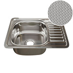 Мойка д/кухни врезная MIXLIN толщина 0,8 d-48х58 левая, вып. 3 1/2 с сиф., декор