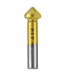 Сверло-зенковка по металлу с титановым покрытием P.I.T. Ø25x67мм, 3 кромки, хв.10мм (AMED10-0025)