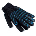 Перчатки х/б с ПВХ двойные черные