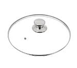 Крышка для посуды стекло, 28см, Daniks, металл обод, кнопка нержавеющая сталь, Д5728