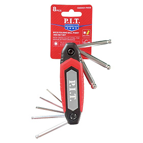 Набор шестигранных ключей P.I.T. ADVANCE HHEW01-P008 (8 шт, складные, в корпусе, HEX с шаром, Cr-V)