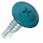 Саморез 4,2х25мм с пресс-шайбой, наконечник сверло (70 шт) бирюза RAL5021