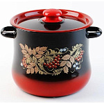 Кастрюля эмал.  8,0 л с1920.38 сферич. красно-черная
