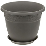 Кашпо Рябина D190мм 2,3л с поддоном французский серый М3054