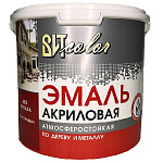 Эмаль акриловая полуглянцевая универсальная черная RAL 9005 ВИТ color   3,5кг.