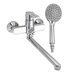 Смеситель в ванную МАГНУС шаровый, длинный излив, с дивертором на корпусе